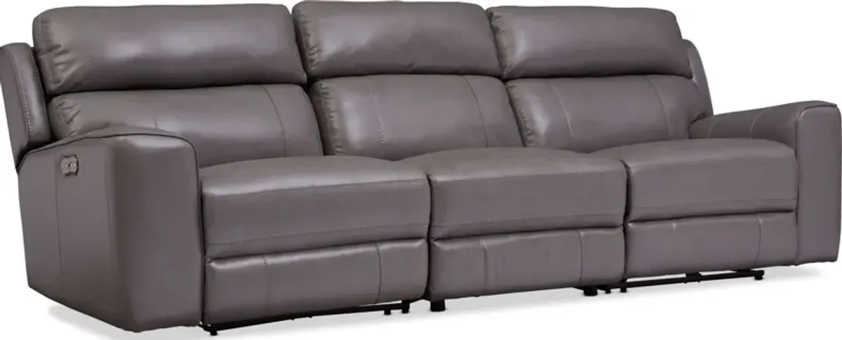 Newport 3-Piece Dual-Power Reclining Sofa - Gray