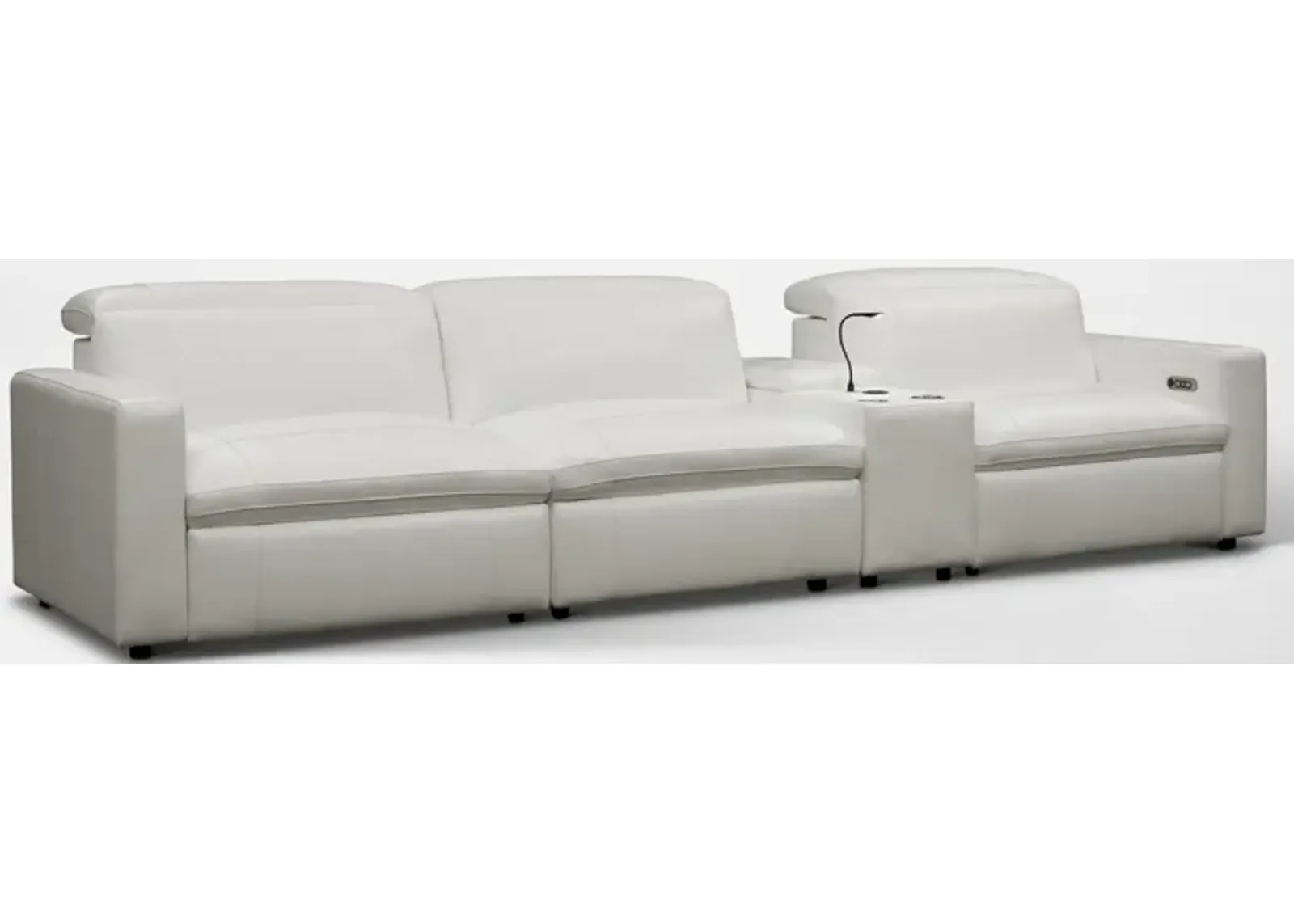 Happy 4-Piece Dual-Power Reclining Sofa - White