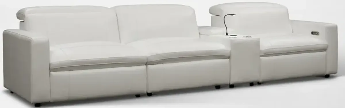 Happy 4-Piece Dual-Power Reclining Sofa - White