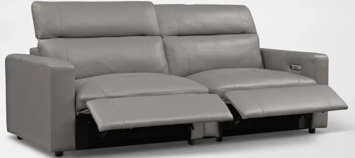 Happy 2-Piece Dual-Power Reclining Sofa - Gray