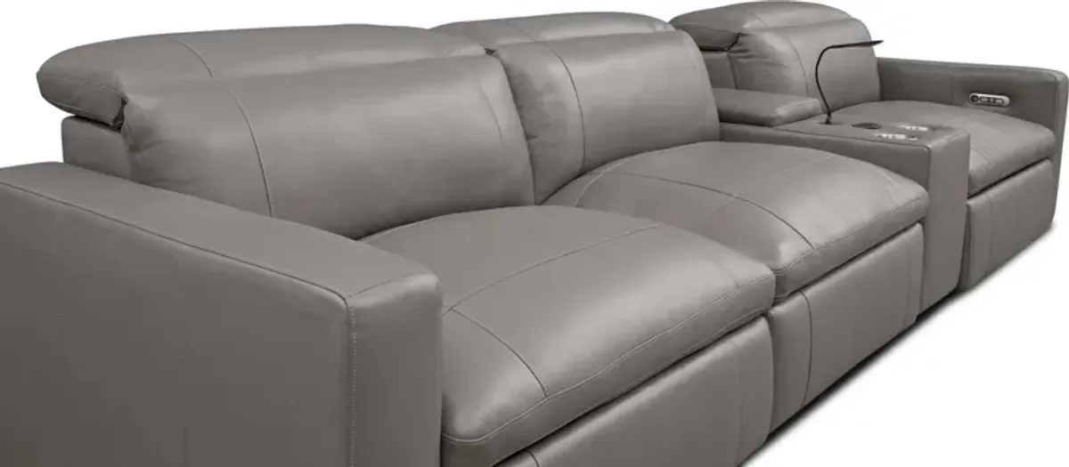 Happy 4-Piece Dual-Power Reclining Sofa - Gray