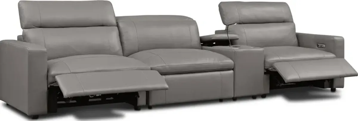 Happy 4-Piece Dual-Power Reclining Sofa - Gray