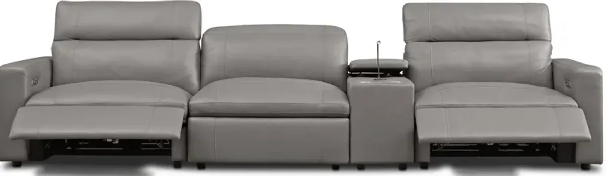 Happy 4-Piece Dual-Power Reclining Sofa - Gray