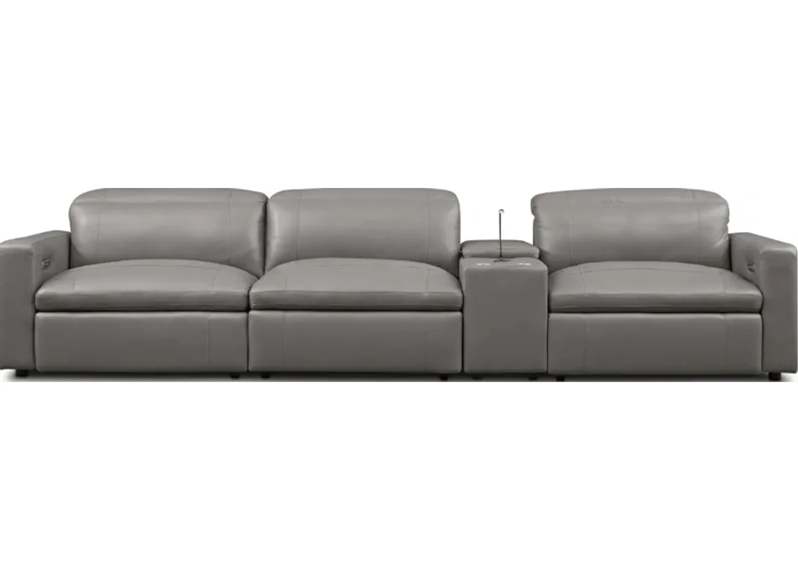 Happy 4-Piece Dual-Power Reclining Sofa - Gray