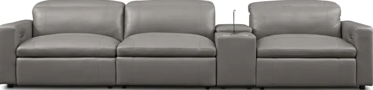 Happy 4-Piece Dual-Power Reclining Sofa - Gray