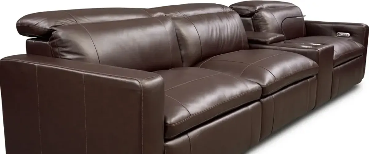 Happy 4-Piece Dual-Power Reclining Sofa - Brown