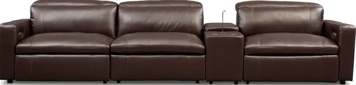 Happy 4-Piece Dual-Power Reclining Sofa - Brown