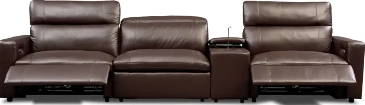 Happy 4-Piece Dual-Power Reclining Sofa - Brown