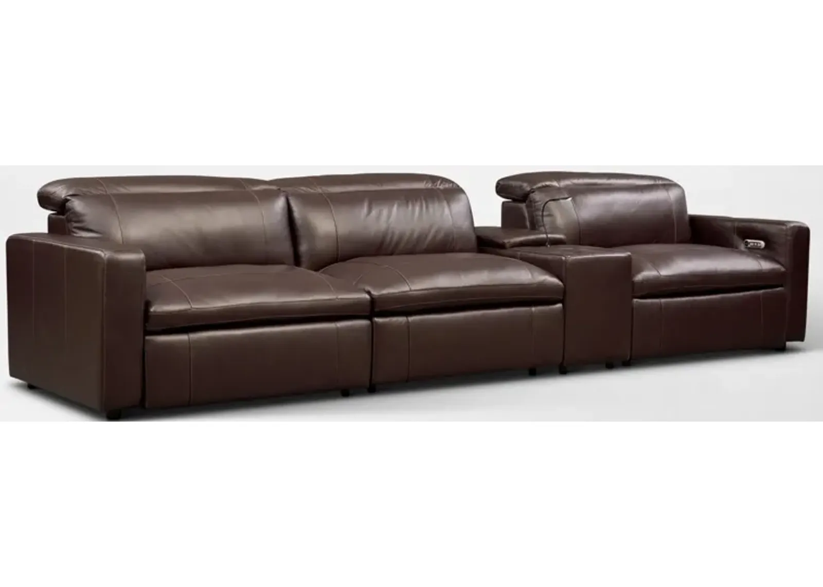 Happy 4-Piece Dual-Power Reclining Sofa - Brown