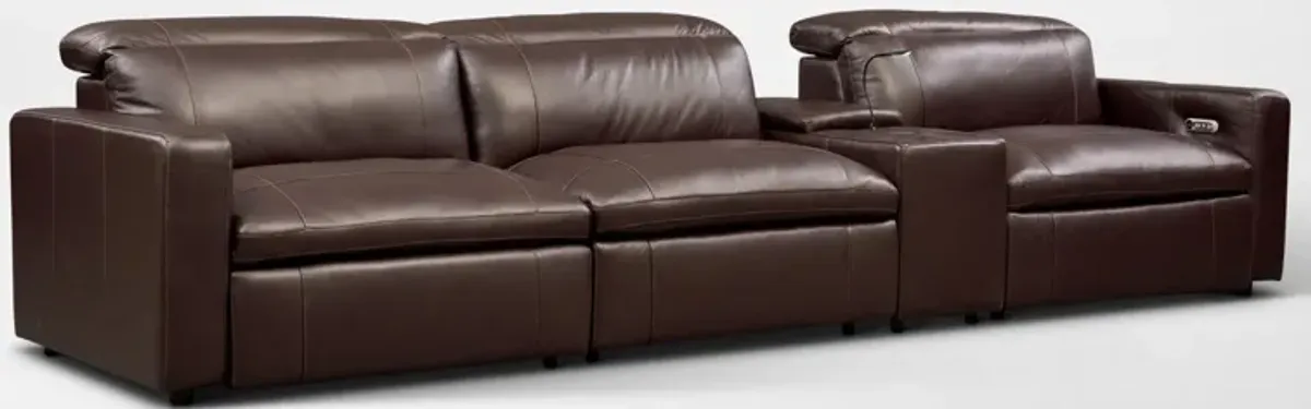 Happy 4-Piece Dual-Power Reclining Sofa - Brown