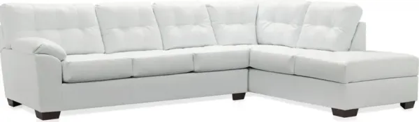 Dexter 2-Piece Sectional with Right-Facing Chaise - White