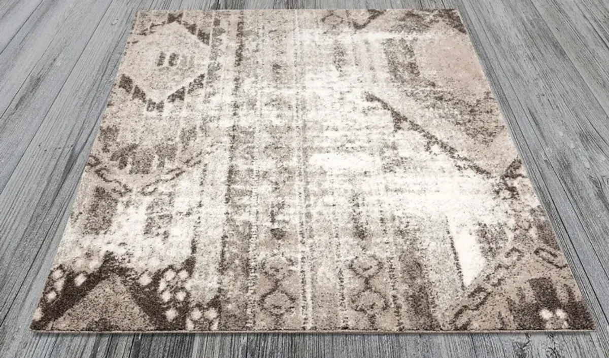 Ixora 5X7 Rug - Brown/White