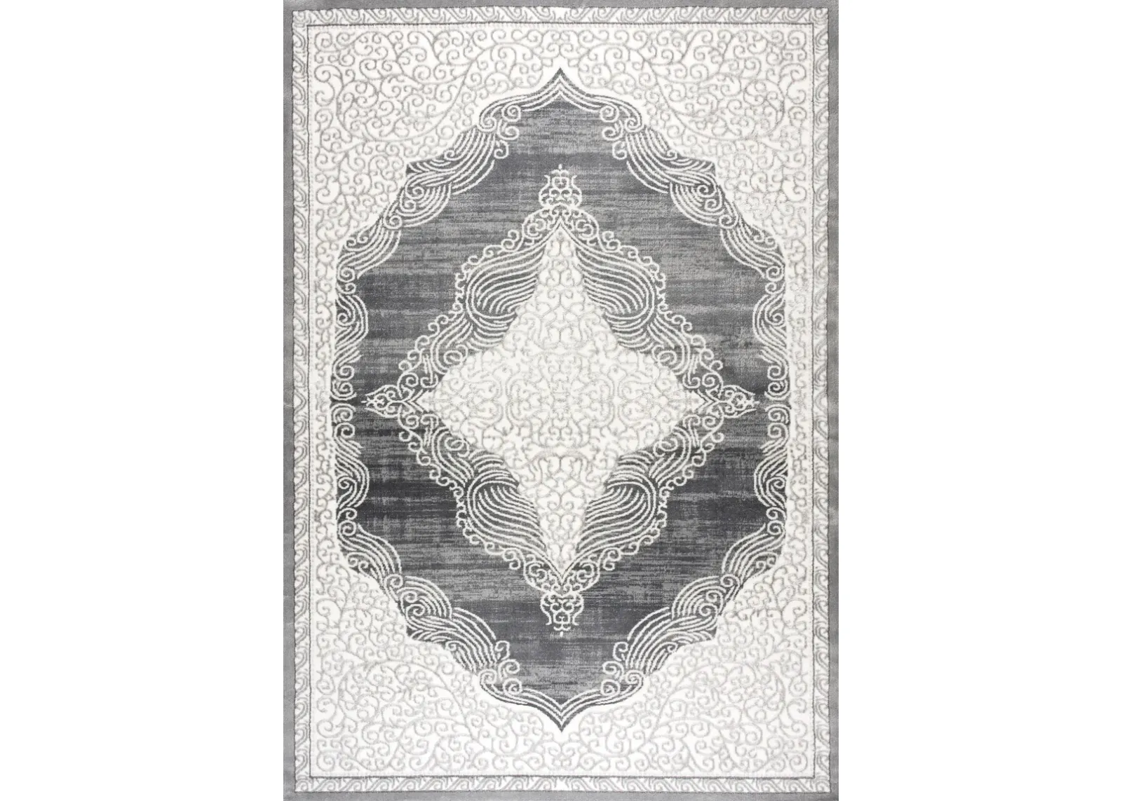 Holyhock 5X7 Rug - Gray/White