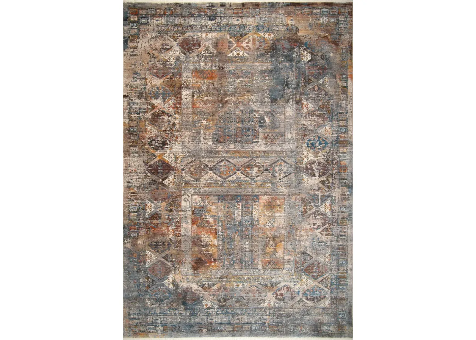 Midsummer 5' x 8' Area Rug - Orange/Blue