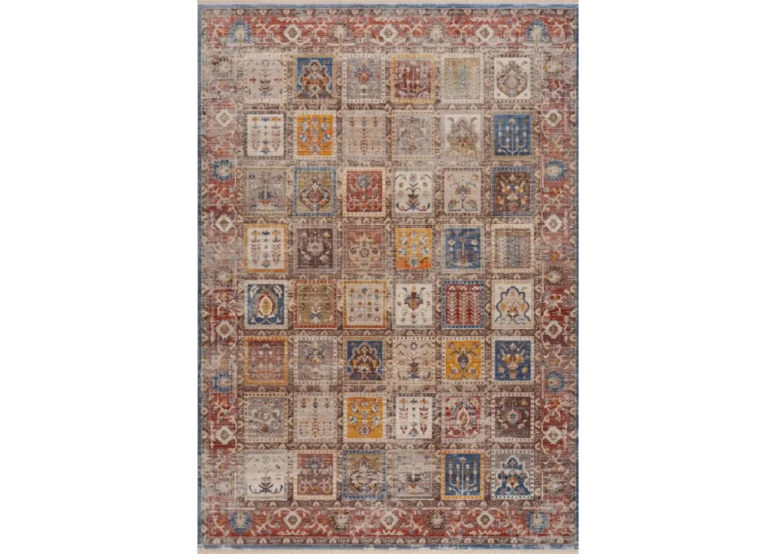 Midsummer 5' x 8' Area Rug - Red/Ivory