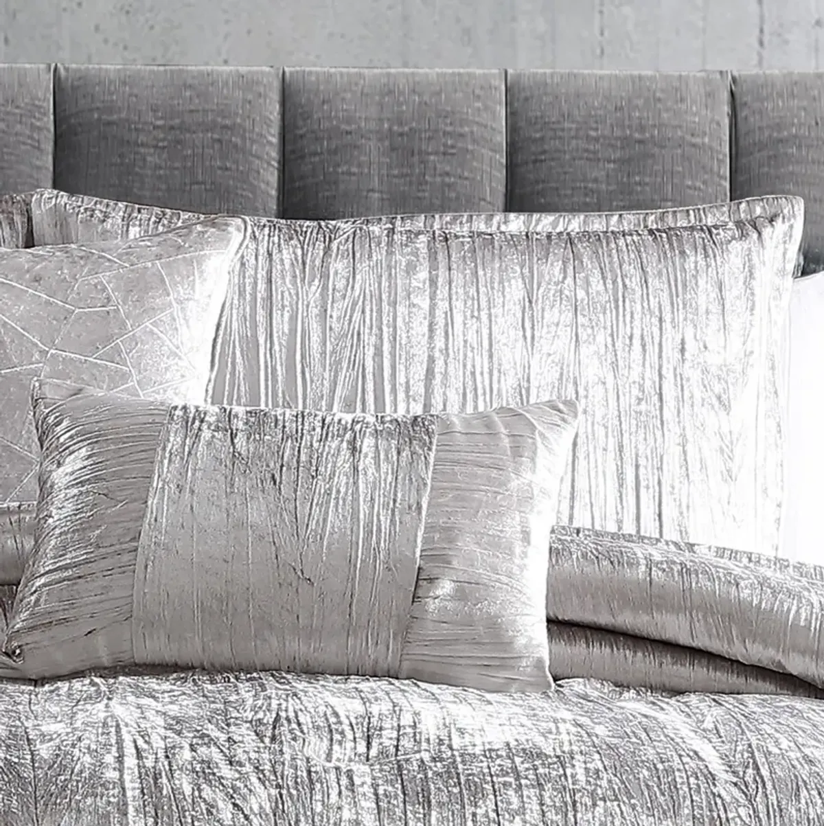 Galway 7-Piece Queen Comforter Set - Silver