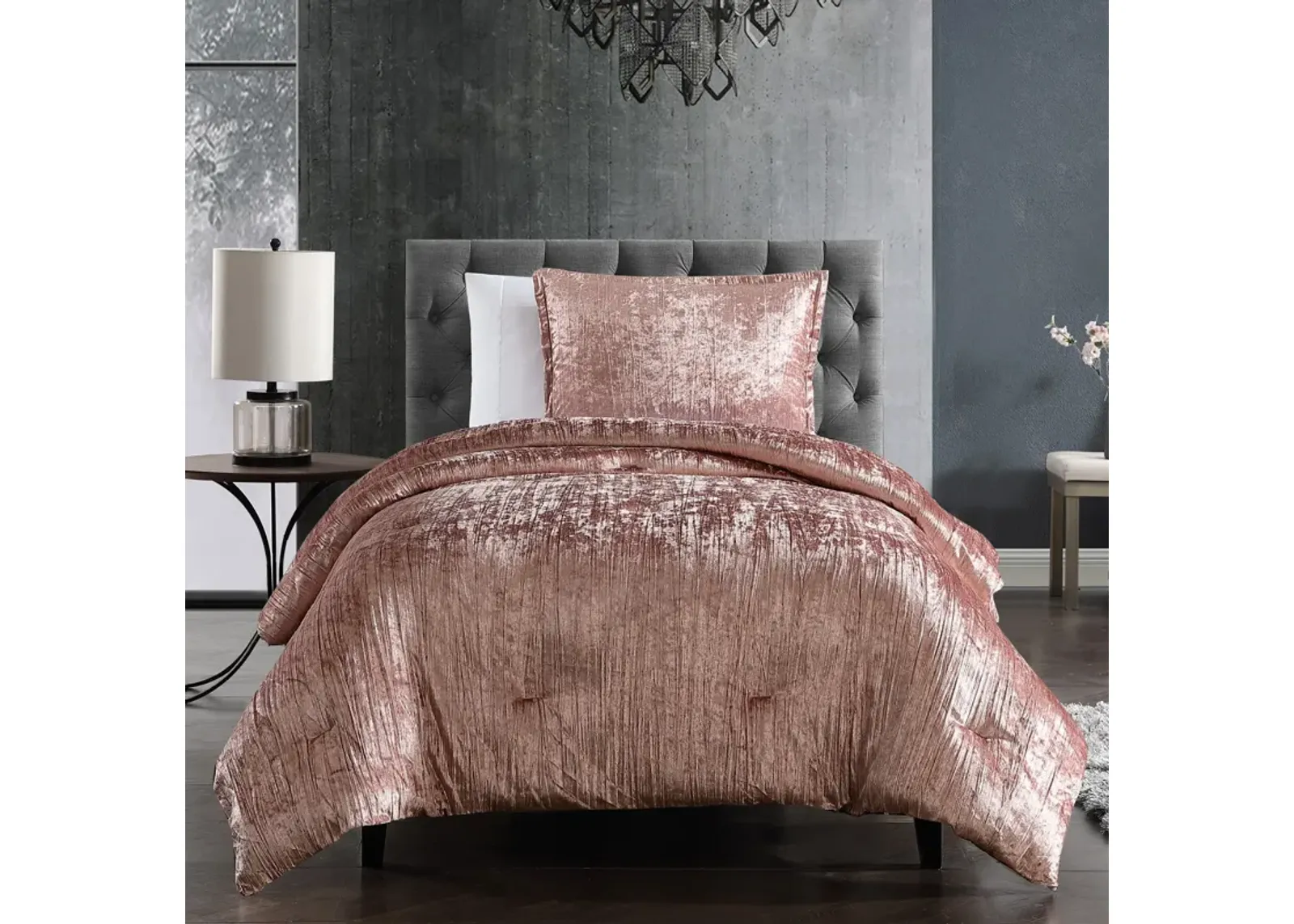 Galway 2-Piece Twin Comforter Set - Blush