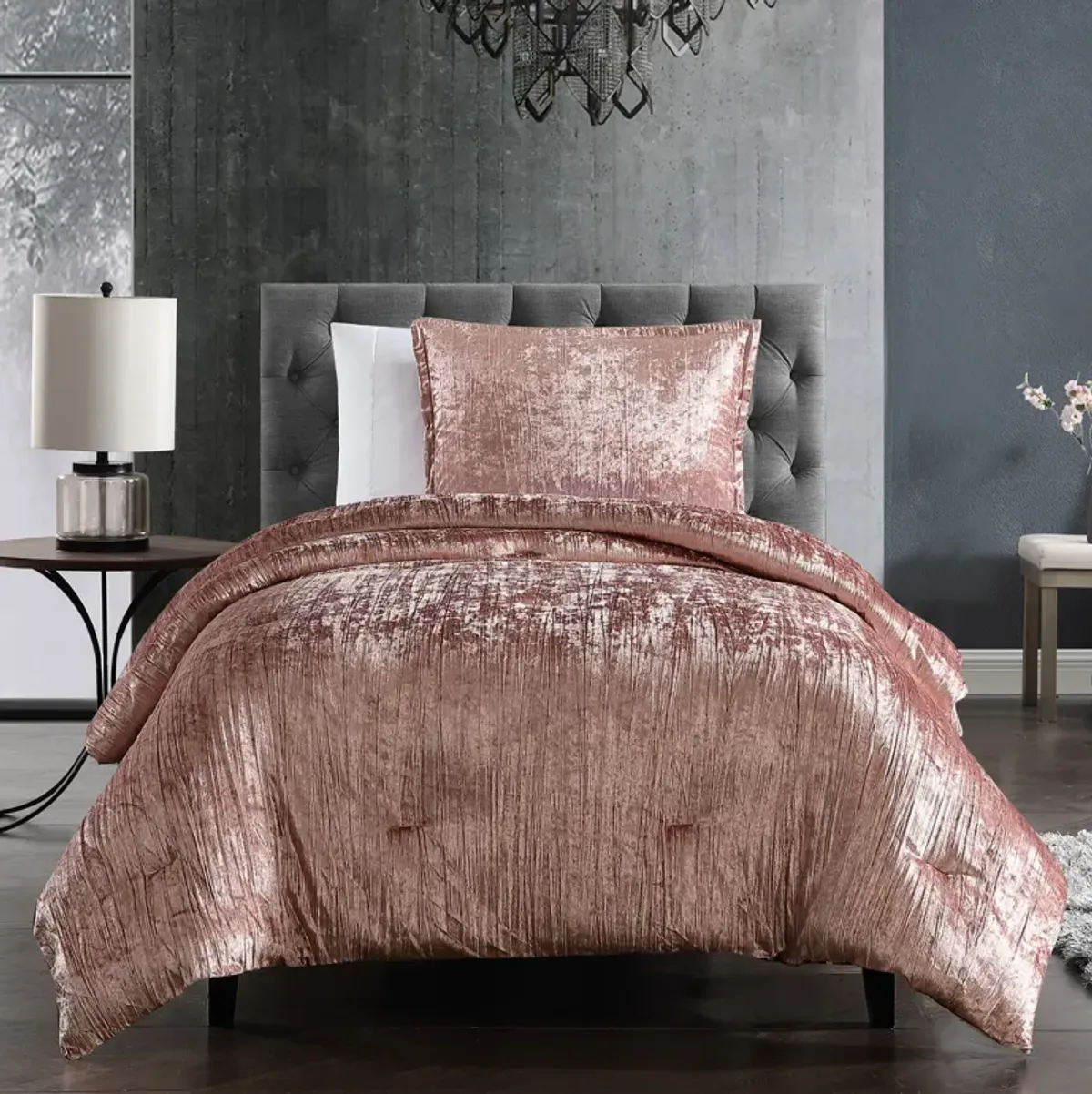 Galway 2-Piece Twin Comforter Set - Blush