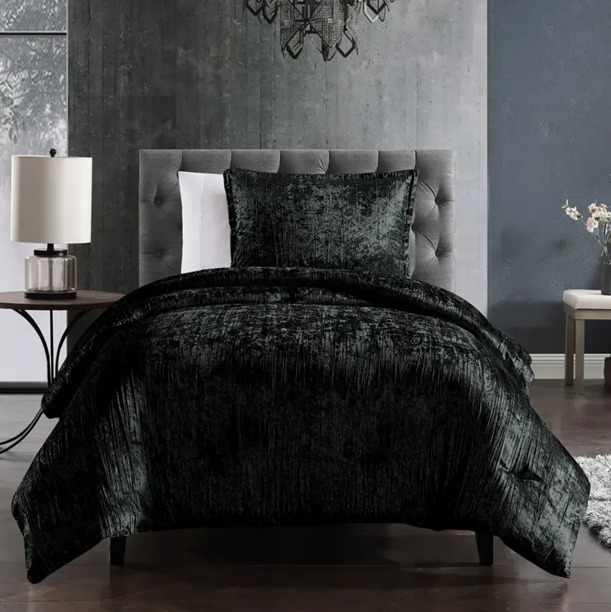 Galway 7-Piece Queen Comforter Set - Black