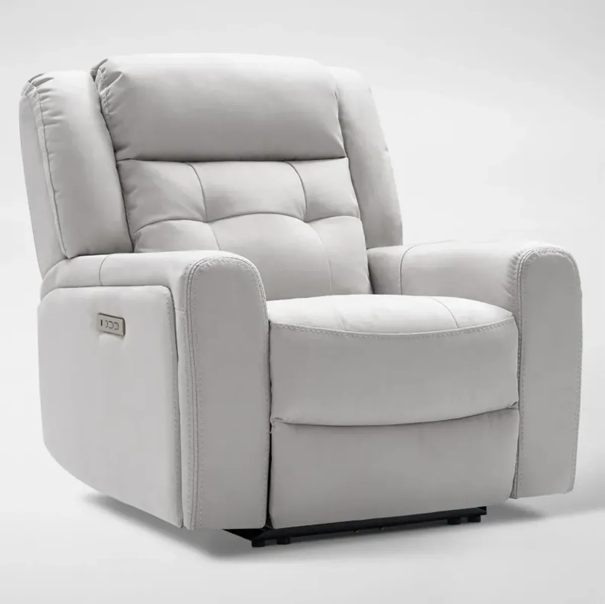 Damen Dual-Power Reclining Sofa and Recliner - Light Gray