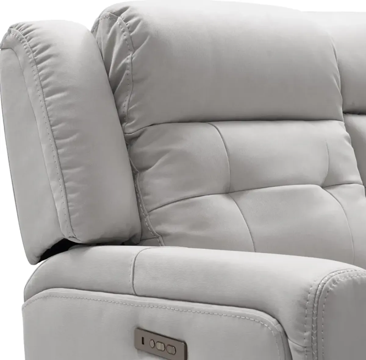 Damen Dual-Power Reclining Sofa and Recliner - Light Gray