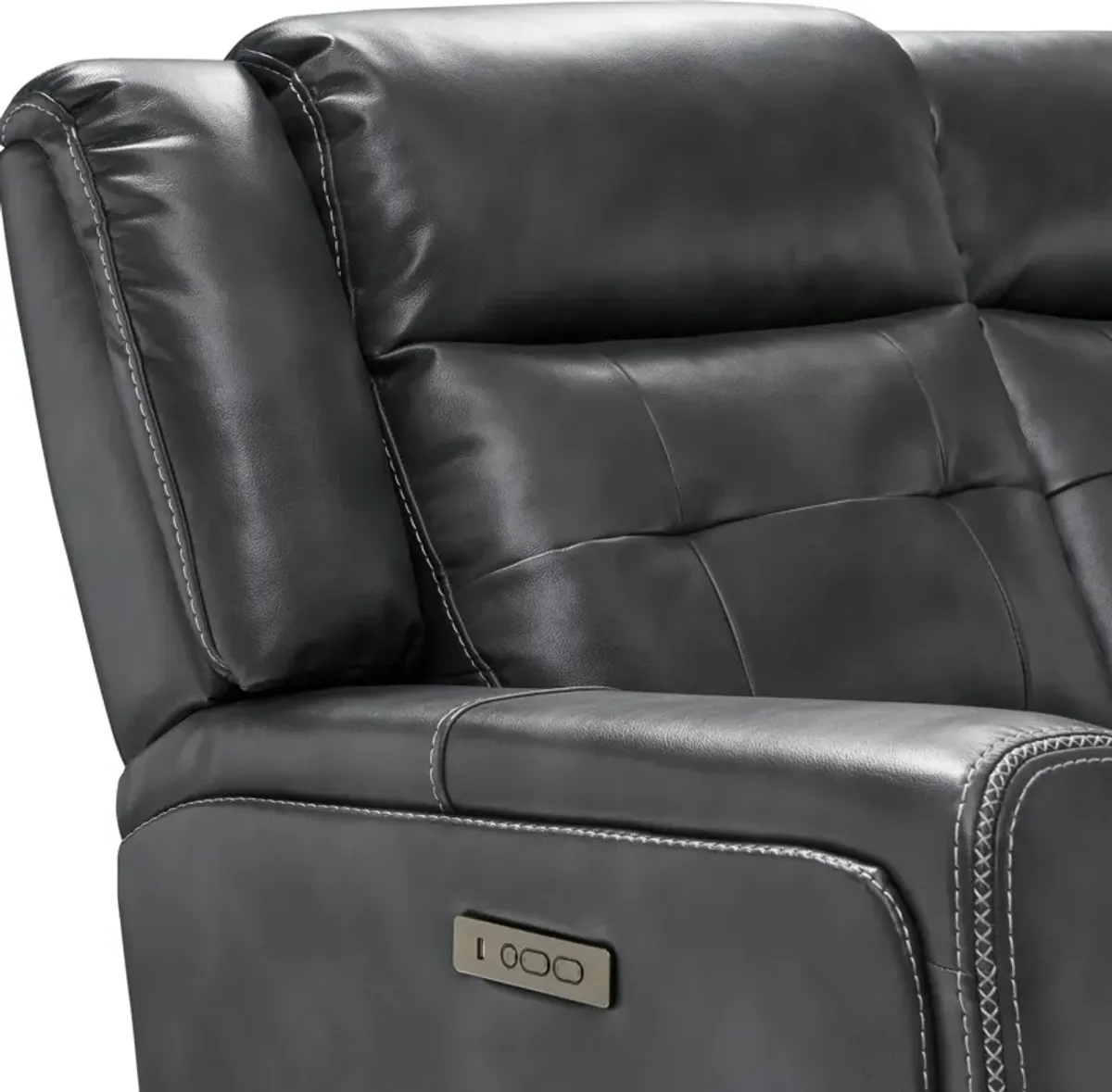 Damen Dual-Power Reclining Sofa and Loveseat - Charcoal