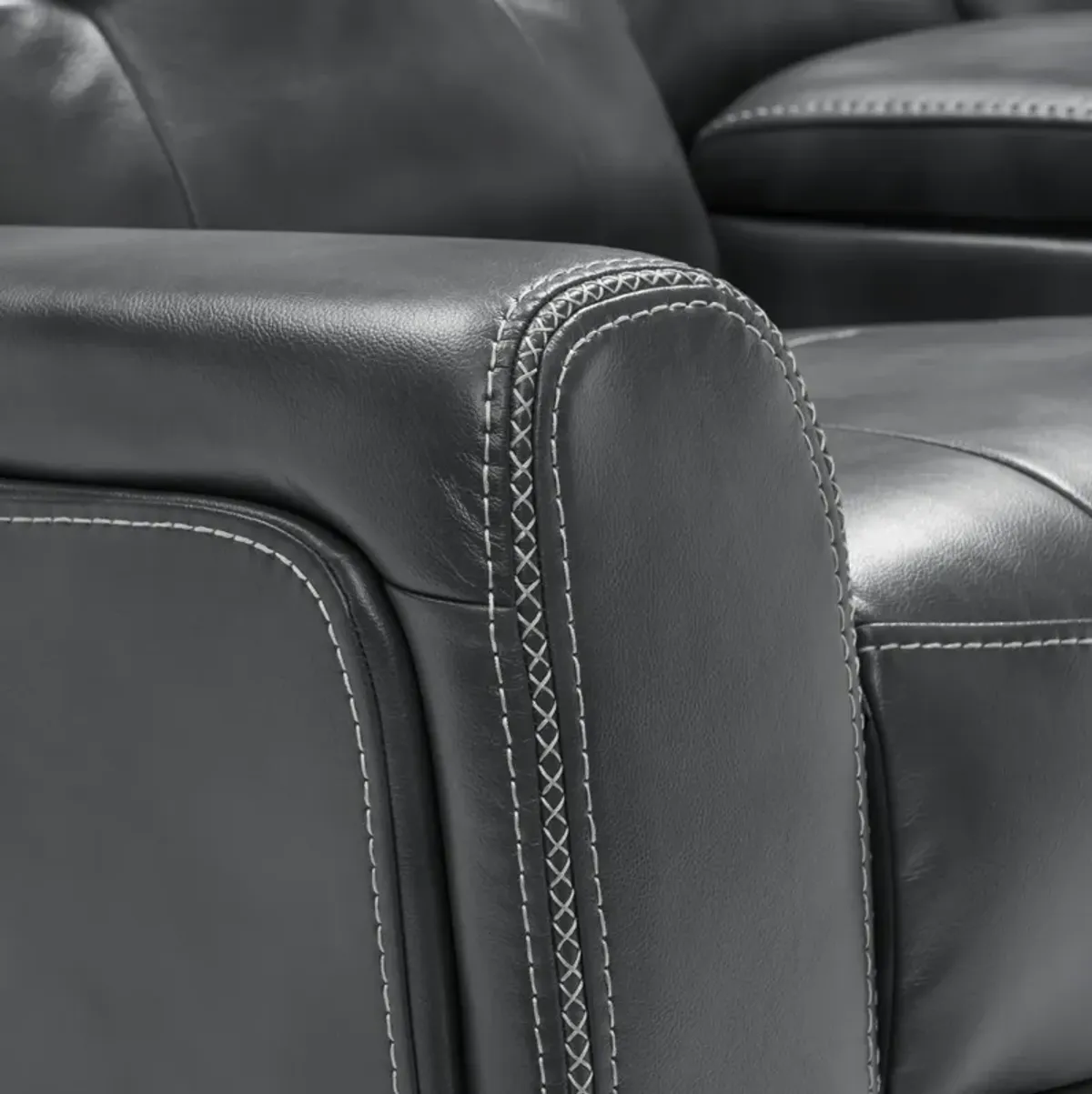 Damen Dual-Power Reclining Sofa and Loveseat - Charcoal