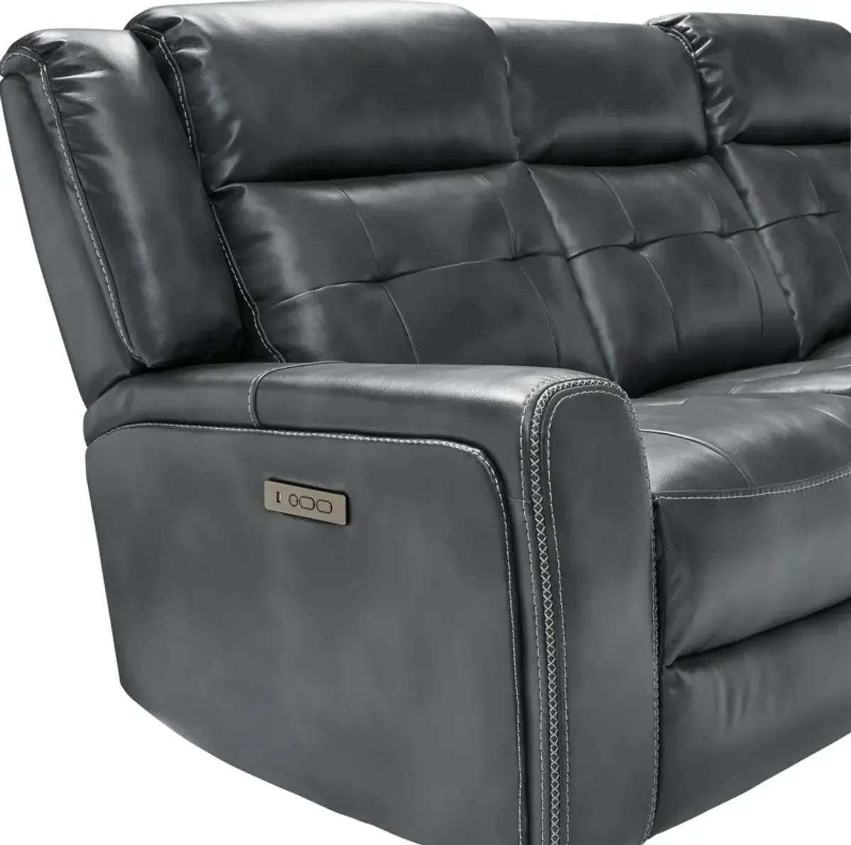 Damen Dual-Power Reclining Sofa and Loveseat - Charcoal