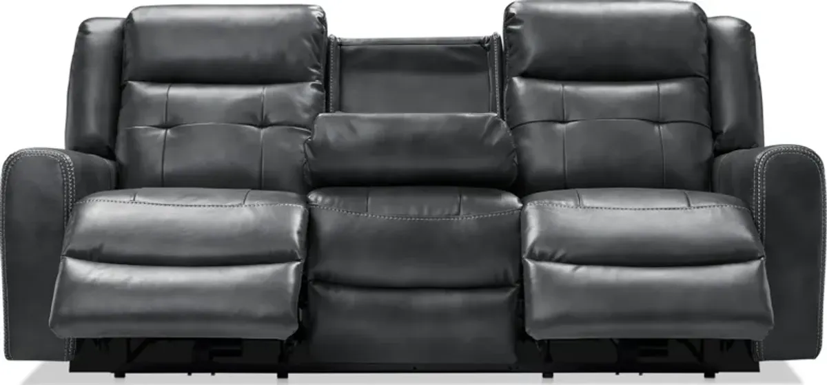 Damen Dual-Power Reclining Sofa and Recliner - Charcoal