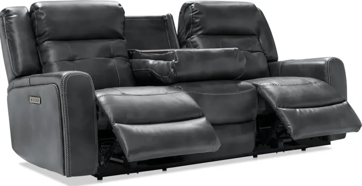 Damen Dual-Power Reclining Sofa and Recliner - Charcoal