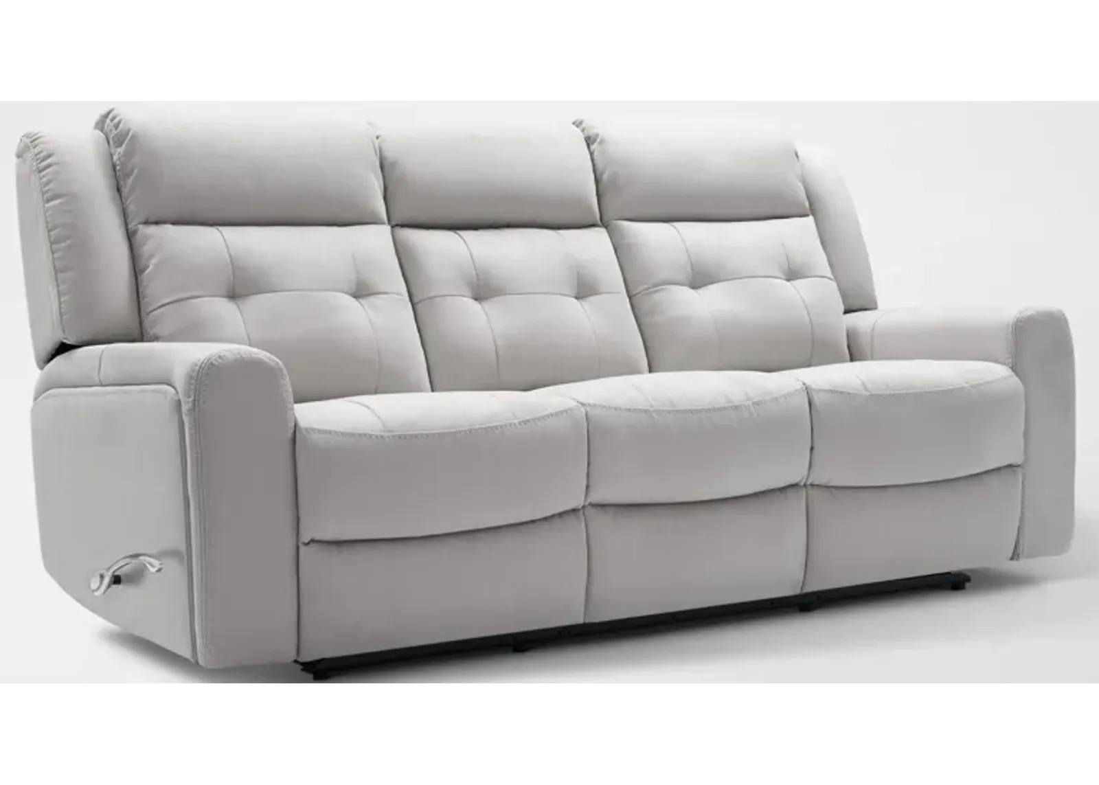 Damen Manual Reclining Gliding Sofa with Drop-down Table - Light Gray