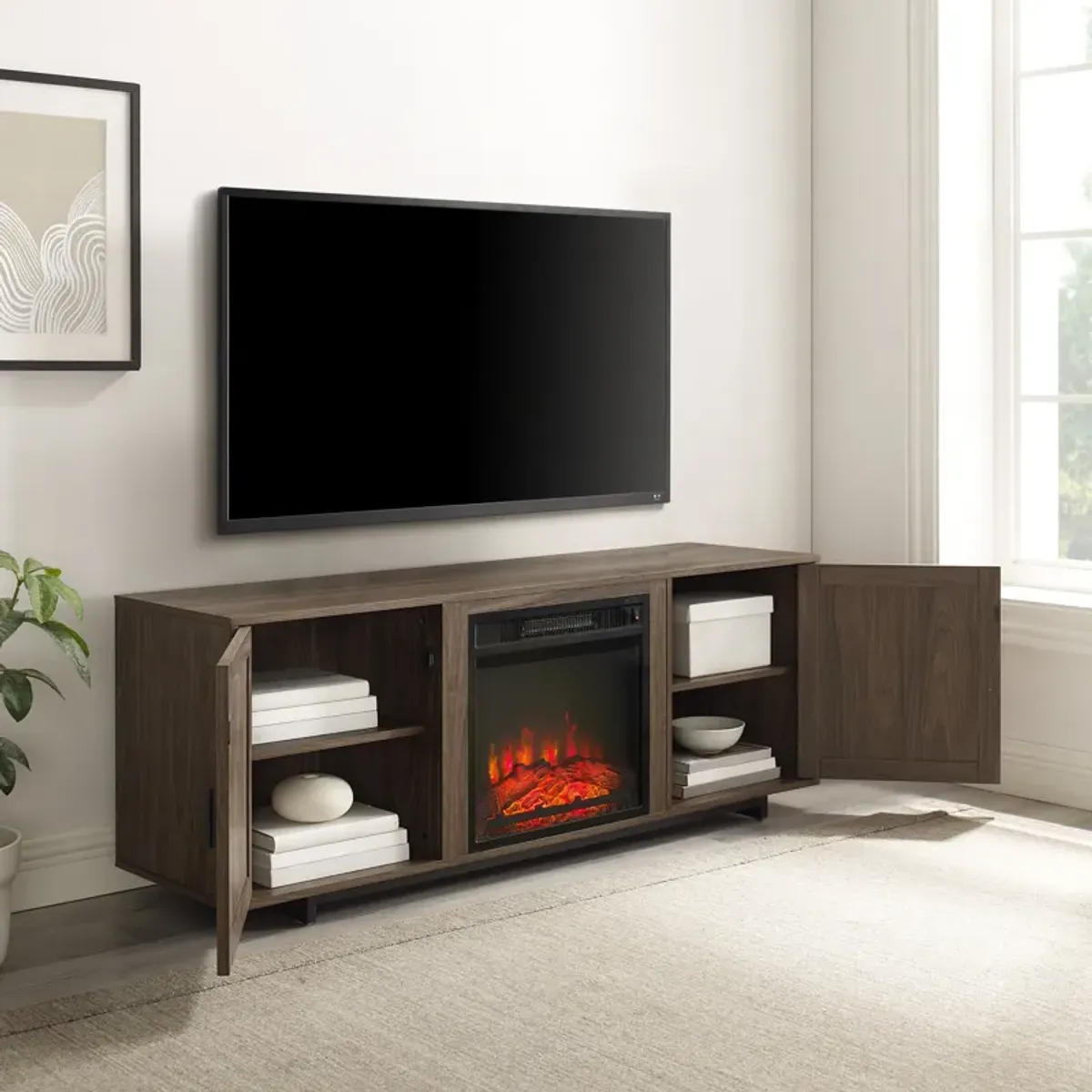 Bennington 58" TV Stand with Fireplace