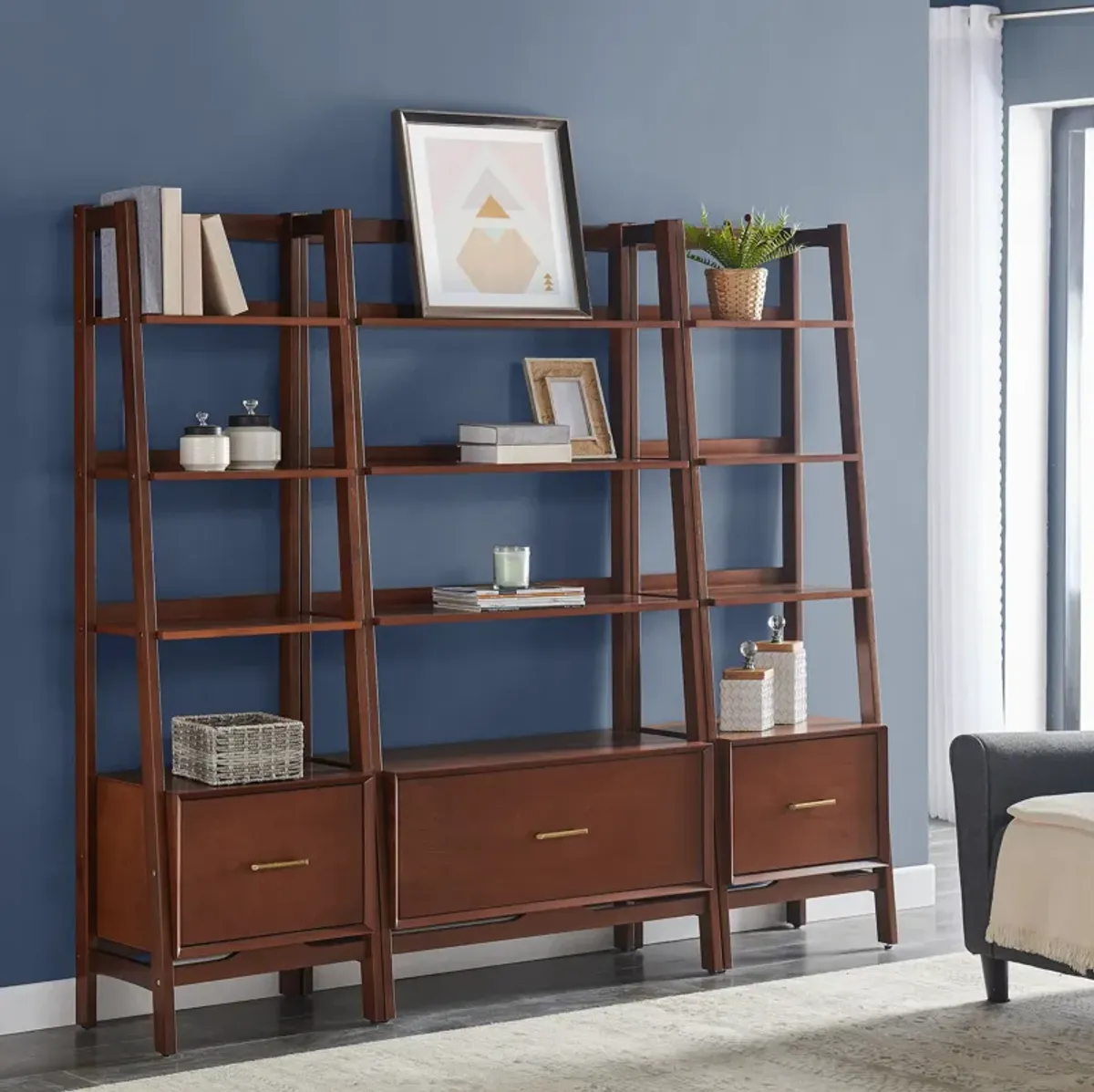 Bruce 3-Piece Etagere Set - Mahogany