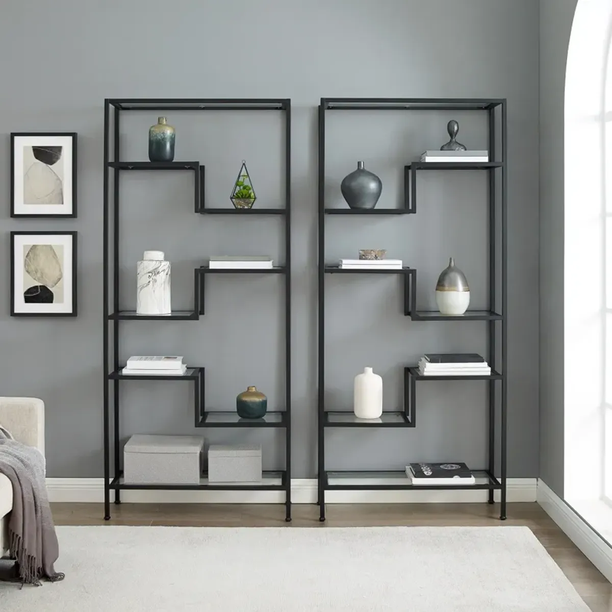 Tesly 2-Piece Etagere Set - Black