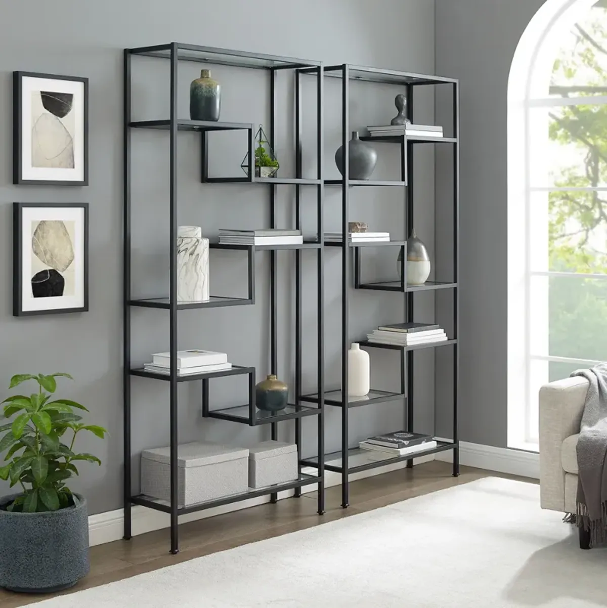 Tesly 2-Piece Etagere Set - Black