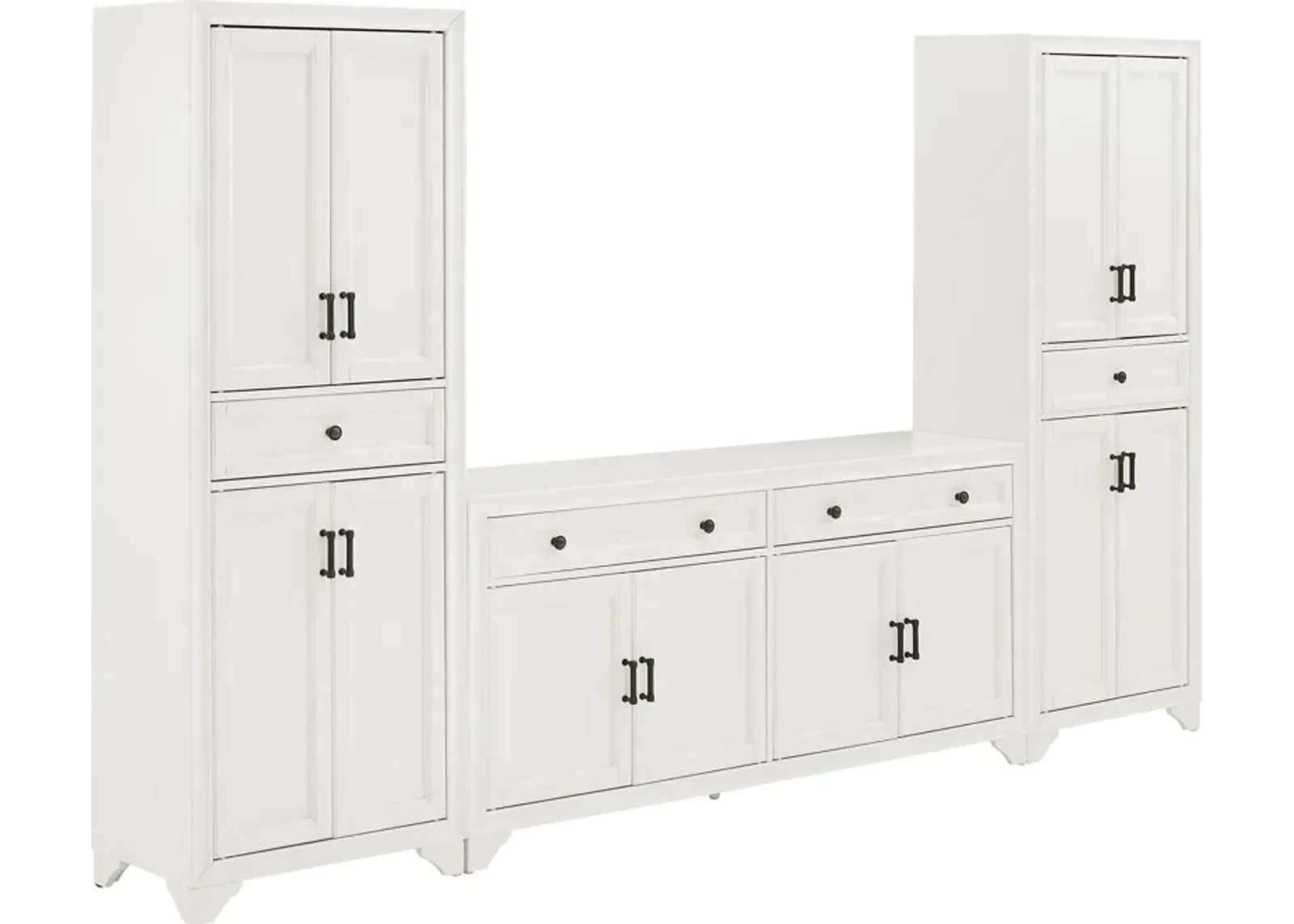 Pierre 2 Pantries and Sideboard Set - White