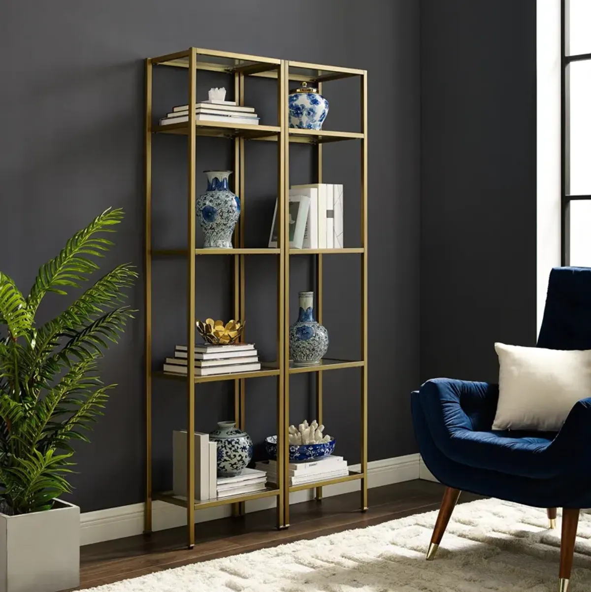 Shea 2-Piece Etagere Set - Gold