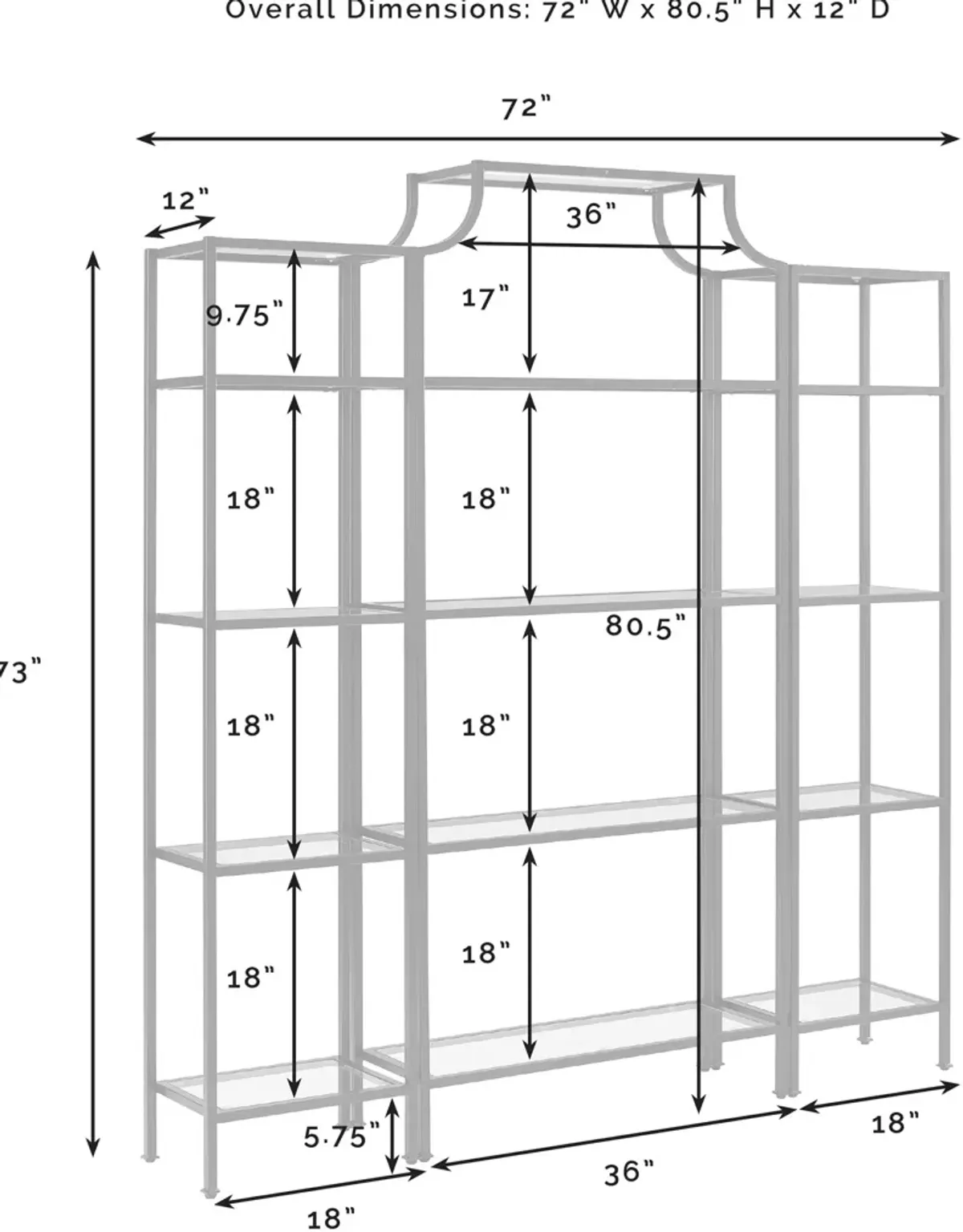 Shea 3-Piece Etagere Set - Black