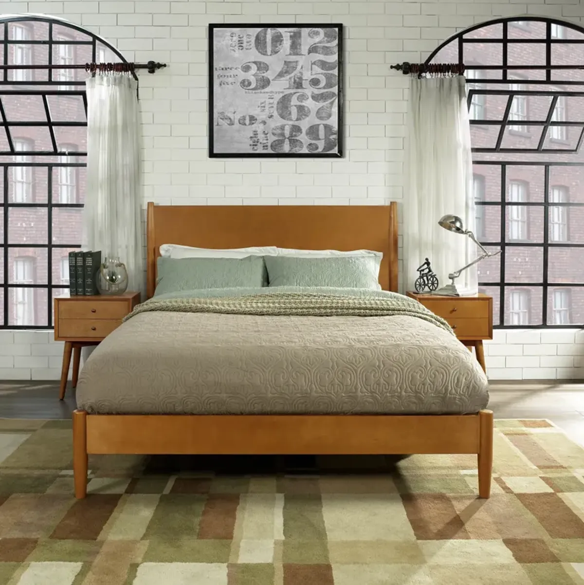 Bruce Queen Platform Bed - Brown