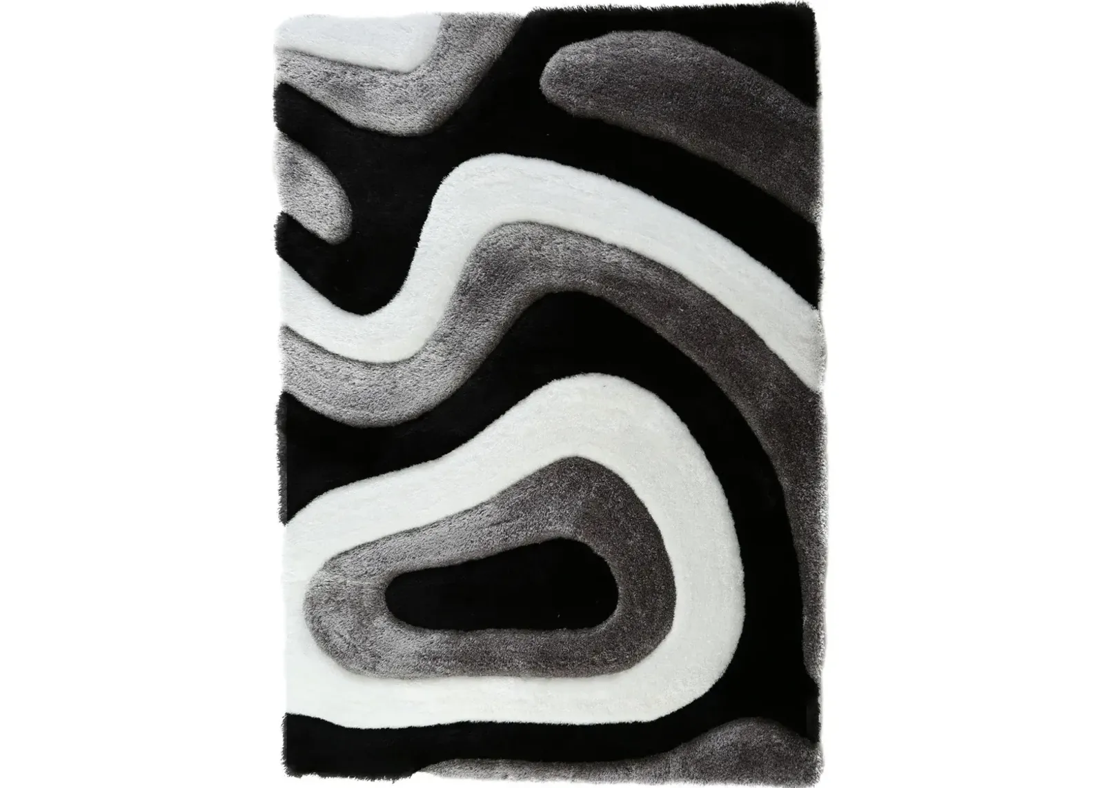 Bayou 5' x 7' Area Rug - Black/White/Gray