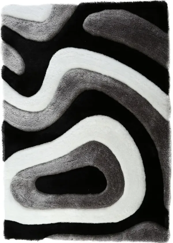 Bayou 5' x 7' Area Rug - Black/White/Gray