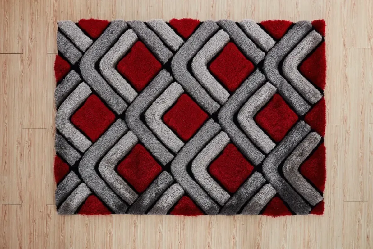 Mac 5' x 7' Area Rug - Gray/Red