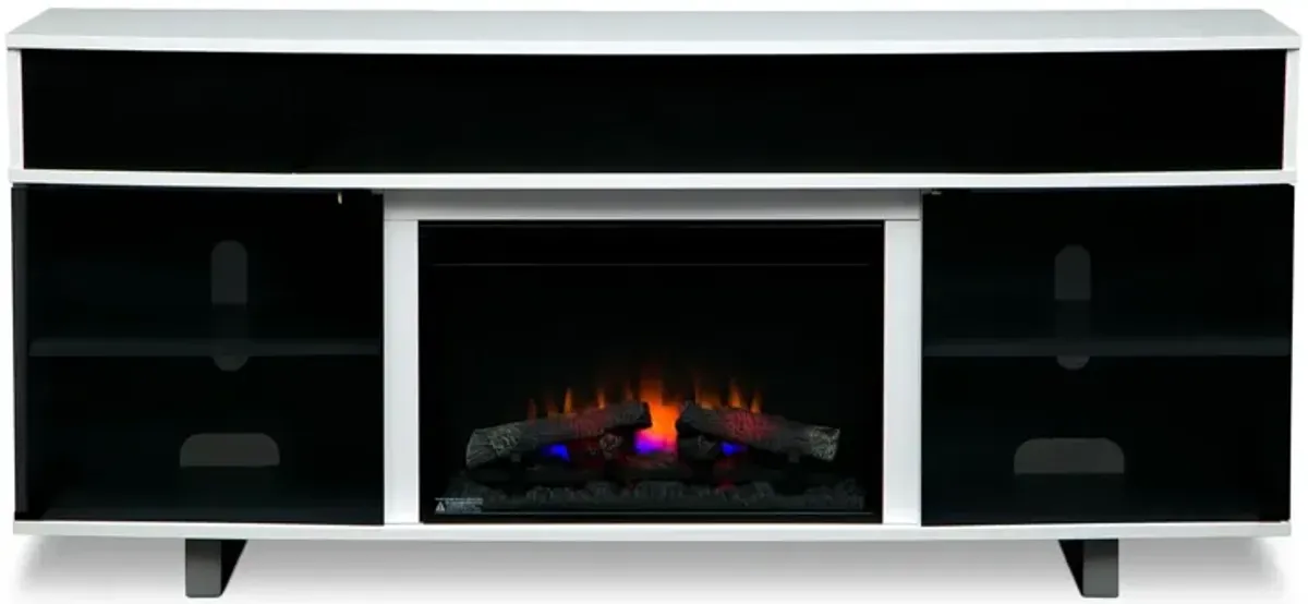 Pacer 72" Traditional Fireplace TV Stand with Sound Bar - White