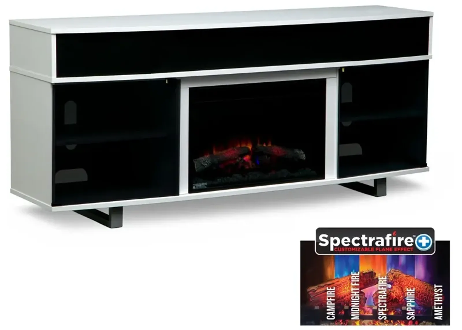 Pacer 72" Traditional Fireplace TV Stand with Sound Bar - White