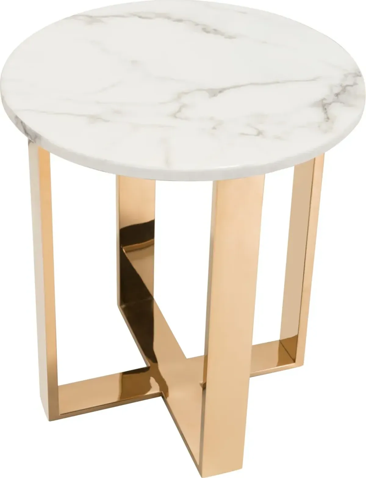 Hammy End Table - White/Gold