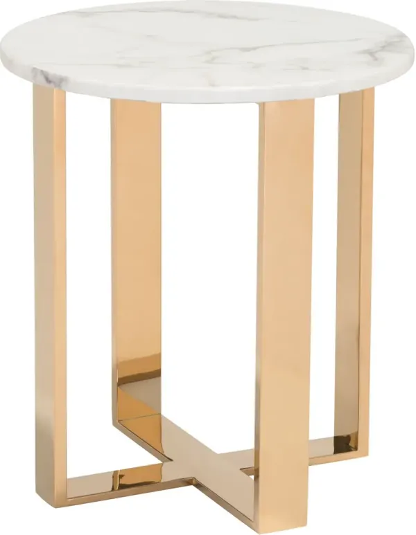 Hammy End Table - White/Gold