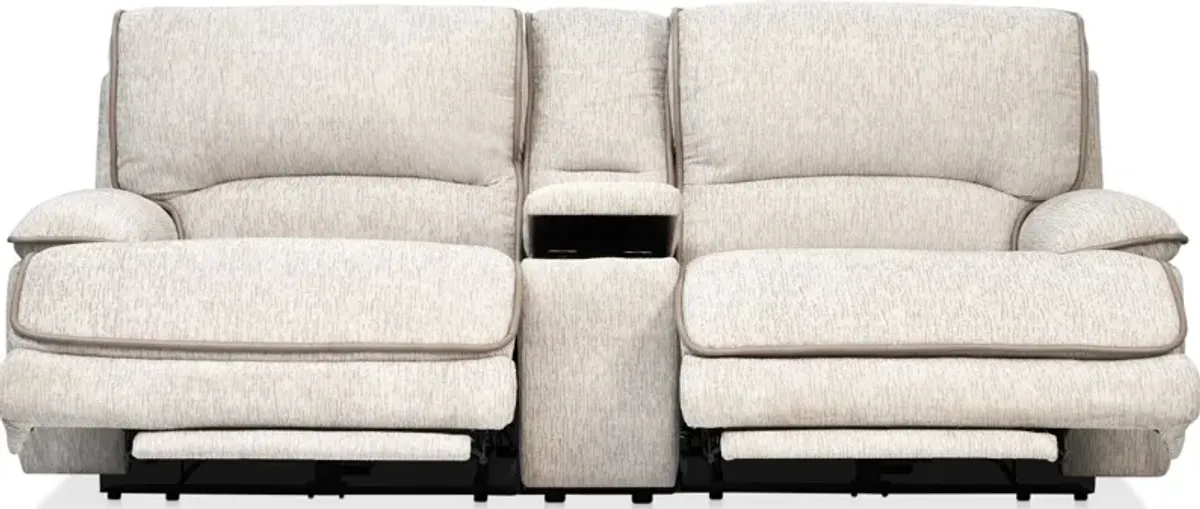 Olsen Dual-Power Reclining Loveseat with Console - Dove