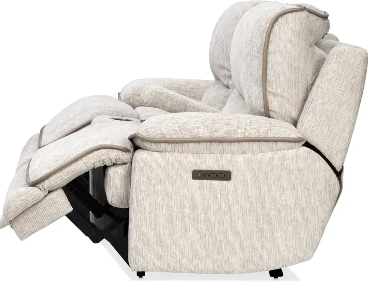 Olsen Dual-Power Reclining Loveseat with Console - Dove