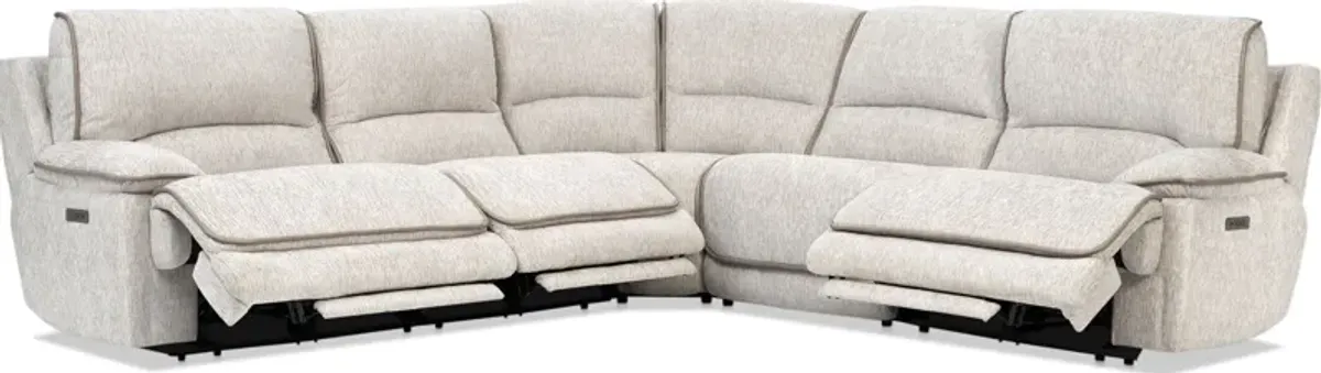 Olsen Dual-Power 5-Piece Reclining Sectional - Dove