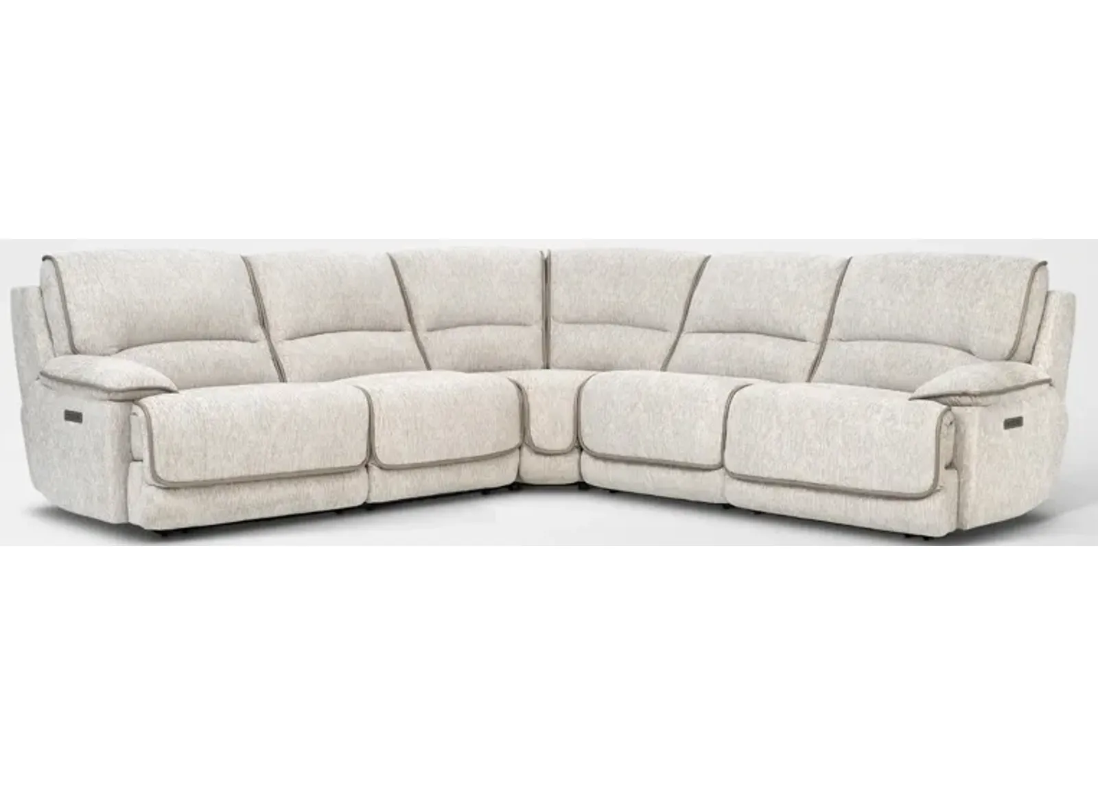 Olsen Dual-Power 5-Piece Reclining Sectional - Dove